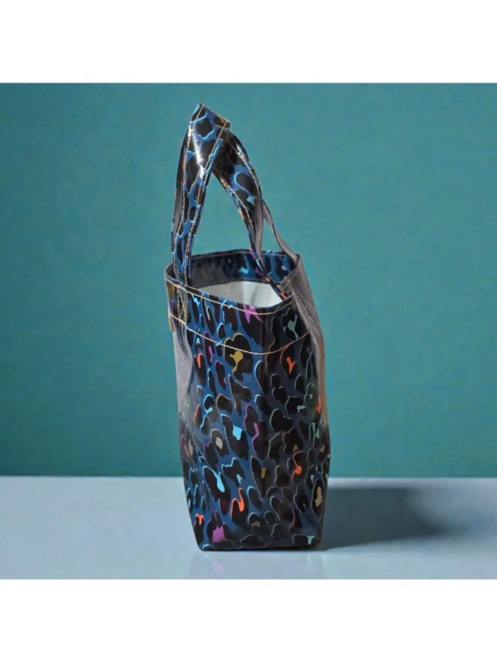 Consuela Danni Mini Bag Grab N Go Tote Blue Multicolor Leopard Print Bag READ - Picture 3 of 16